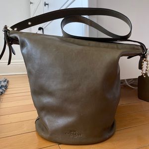 Vintage Coach Large Crossbody Duffle in Olive Green